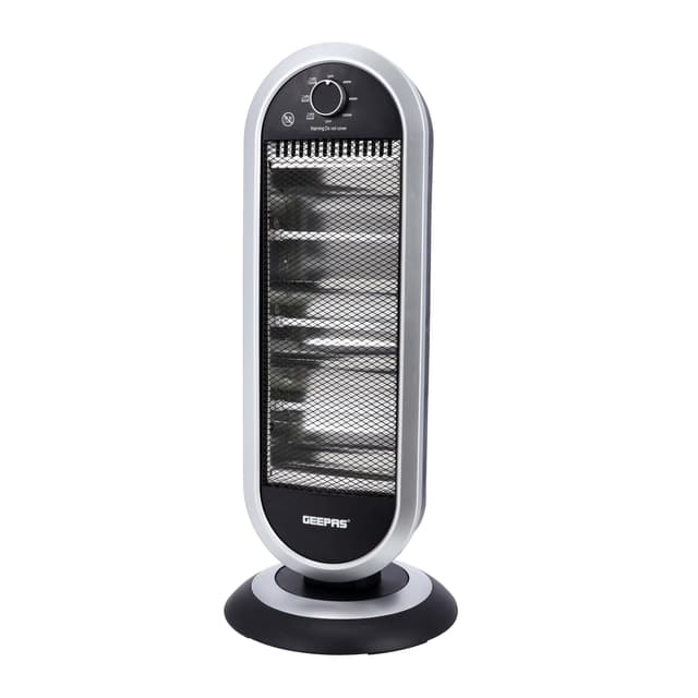 Geepas Quartz Heater, Adjustable Thermostat, GQH28523 - Instant Heating, Automatic Tip-Over Protection ,400W/800W/1200W Heating Power, Wide Angle Oscillation - 295282