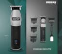 Geepas Rechargeable Hair Clipper with LED Display, GTR56028 | Lithium Battery, 120mins Working | Stainless Steel Blades | Travel Lock | USB Charging | 4 Guide Combs