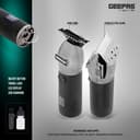 Geepas Rechargeable Hair Clipper with LED Display, GTR56028 | Lithium Battery, 120mins Working | Stainless Steel Blades | Travel Lock | USB Charging | 4 Guide Combs