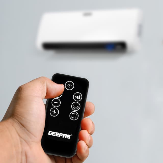 Geepas PTC Ceramic Wall Heater, LED Temperature Display, GWH28518 - 7.5 Hours Timer, 2200W Power, Remote Control, Temperature Control