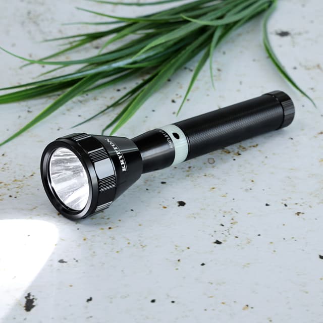 Krypton Rechargeable LED Flashlight 2PC - High Power Flashlight Super Bright CREE LED Torch Light - Built-in 1900mAh Battery, USB Charging - Powerful Torch for Camping Hiking Trekking Outdoor