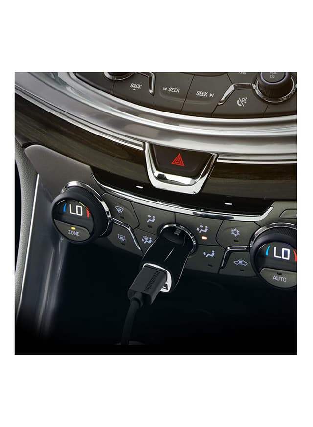 promate Car Charger, 3.1A Dual USB Port Car Charger with Micro-USB Sync and Charger Cable for Smartphone and Tablets Black