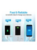 promate USB-C Type C, Micro USB, Apple MFi Lightning Cable 3 in 1 Triple Head Data and Charge Cable For Apple, Android and Type C Devices, Unilink-Trio Silver