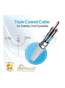 promate USB-C Type C, Micro USB, Apple MFi Lightning Cable 3 in 1 Triple Head Data and Charge Cable For Apple, Android and Type C Devices, Unilink-Trio Silver