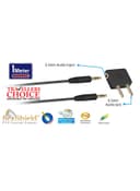 Premium Aircraft Headphone Adapter Kit With Audio Cable Black