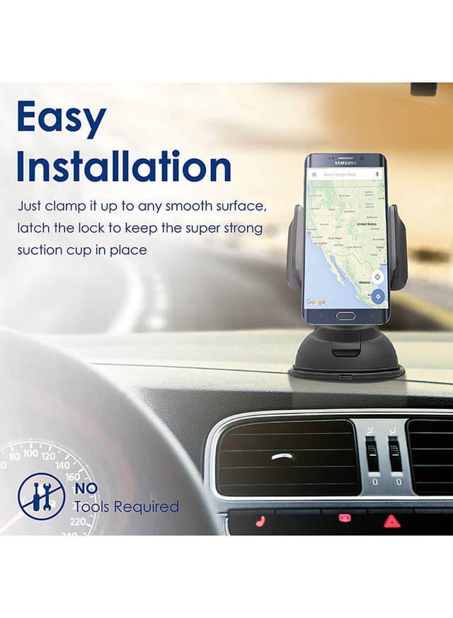 promate Car Holder, Car Mount Holder for Smartphone and GPS, Mount-2 Black Black