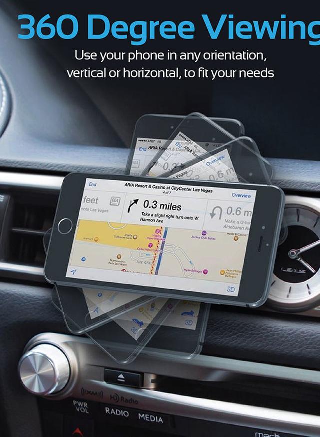 حامل فتحة تهوية السيارة للهواتف الذكية فضي Promate - Magnetic Mount, MagMini Silver