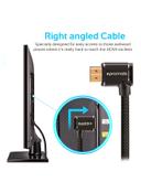 وصلة (كيبل) HDMI 4K بزاوية 90 درجة 3 متر أسود Promate - HDMI Cable With High-Speed And 90 Degree Right-Angle 4K - Black