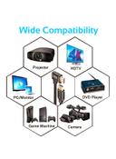 وصلة (كيبل) HDMI 4K بزاوية 90 درجة 3 متر أسود Promate - HDMI Cable With High-Speed And 90 Degree Right-Angle 4K - Black