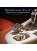 promate Bluetooth V5.0 Car FM Transmitter, Wireless Radio Adapter Hands-Free Car Kit with Ultra-Fast Quick Charge 3.0 Port, 1A USB Port, AUX Input, Micro-SD Card Slot, Remote Control and LED Display, SmarTune-2+ Black