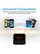 promate Bluetooth V5.0 Car FM Transmitter, Wireless Radio Adapter Hands-Free Car Kit with Ultra-Fast Quick Charge 3.0 Port, 1A USB Port, AUX Input, Micro-SD Card Slot, Remote Control and LED Display, SmarTune-2+ Black