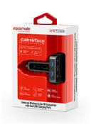 promate Bluetooth V5.0 Car FM Transmitter, Wireless Radio Adapter Hands-Free Car Kit with Ultra-Fast Quick Charge 3.0 Port, 1A USB Port, AUX Input, Micro-SD Card Slot, Remote Control and LED Display, SmarTune-2+ Black