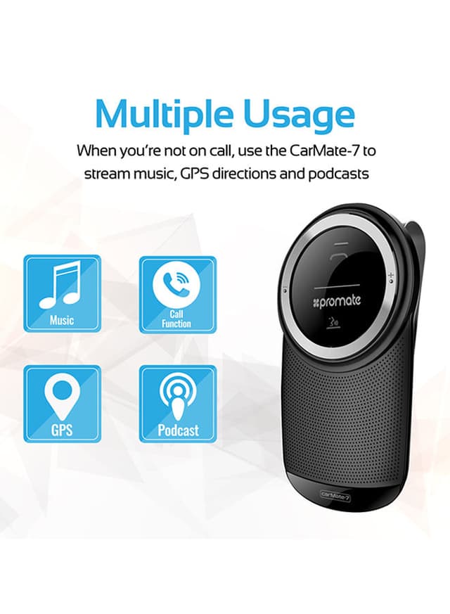 سبيكر بلوتوث 1000mAh للسيارة Bluetooth Car Kit In-car Speakerphone With Voice Command - Promate