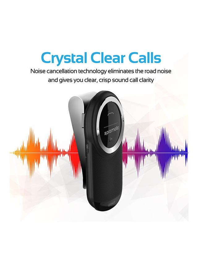 سبيكر بلوتوث 1000mAh للسيارة Bluetooth Car Kit In-car Speakerphone With Voice Command - Promate - SW1hZ2U6NTEyNTAw