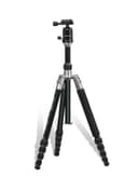 promate Travel Tripod, Professional Aluminium 160cm Tripod with Integrated Monopod and 5 Section, Dual Bubble Level, 360 Degree Head for Canon, Nikon, DSLR, Smartphones Black
