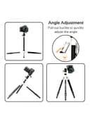 promate Travel Tripod, Professional Aluminium 160cm Tripod with Integrated Monopod and 5 Section, Dual Bubble Level, 360 Degree Head for Canon, Nikon, DSLR, Smartphones Black