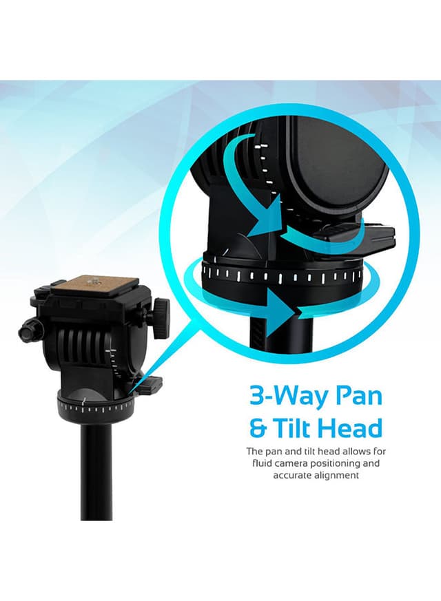 ترايبود كاميرا ثلاثي (حامل الكاميرا) Camera Tripod, Professional Aluminum - Promate