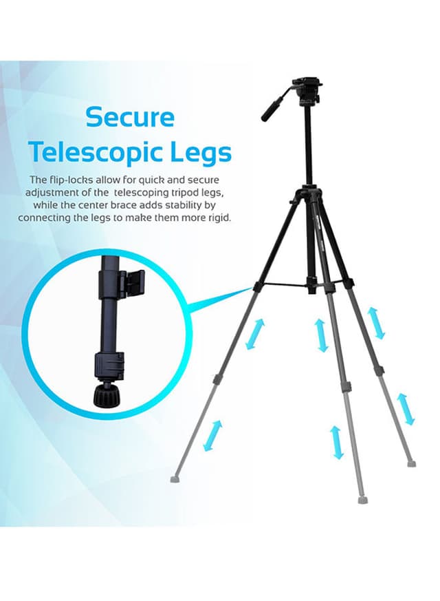 ترايبود كاميرا ثلاثي (حامل الكاميرا) Camera Tripod, Professional Aluminum - Promate