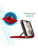 promate Card Storage Kit, Multifunction 4-In-1 Card Holder with 4 Sim Card Holder, Sim Car Adapter, Smartphone Sim Card Eject Pin, SD Card Storage Case and Smartphone Stand Black