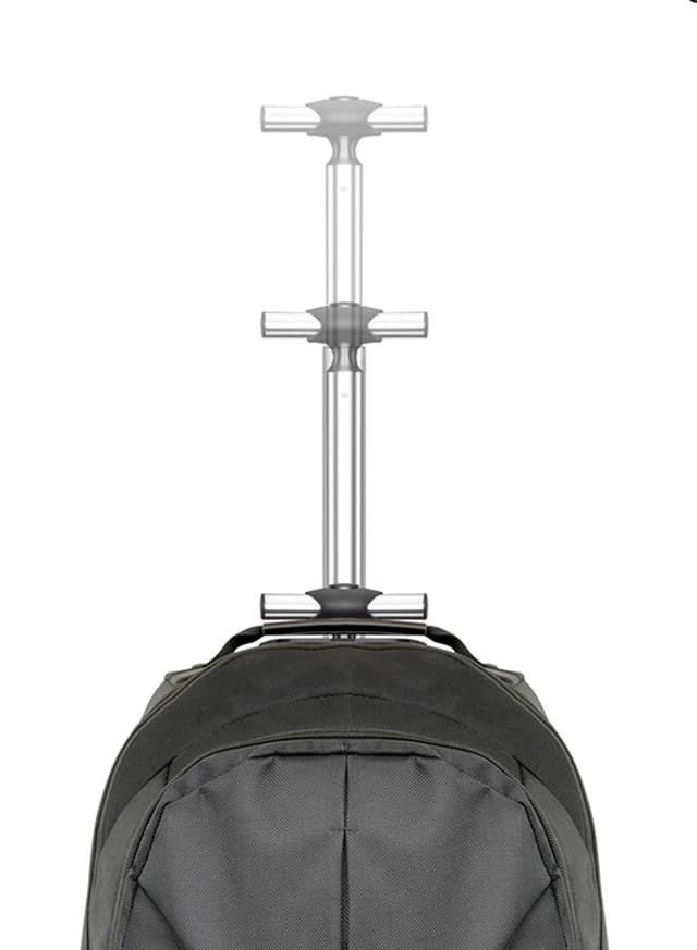 promate Trolley Laptop Bag, 2-In-1 Portable Rolling Laptop Backpack with Adjustable Straps, Secure Storage Compartment and Water-Resistant for Travel, Luggage, Laptop Up To 15.6 Inch, Rover-TR Black Black