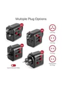 شاحن هواتف محمولة متعدد الأغراض أسود | Travel Adapter With Re-settable Fuse