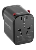 شاحن هواتف محمولة متعدد الأغراض أسود | Travel Adapter With Re-settable Fuse