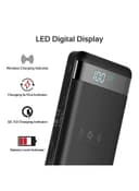 باور بانك لاسلكي متعدد المخارج 20000mAh أسود Qi Power Bank - Promate