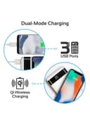 promate 20000 mAh USB-C Qi Power Bank, Qi-Certified 10W Fast Wireless Battery Charger with 18W Two-Way Type-C Power Delivery, QC 3.0 Three USB Port, LED Display , Micro USB Input for Qi and USB Enabled Devices, AuraTank-20 White White