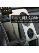 promate Type-C Car Charger Adapter, Fast Charging 3.4A USB Car Charger with Integrated Built-In Coiled USB-C Tangle-Free Cor and Short Circuit Protection for Smartphones, iPhone, GPS, VolTrip-C Black