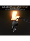 promate Type-C Car Charger Adapter, Fast Charging 3.4A USB Car Charger with Integrated Built-In Coiled USB-C Tangle-Free Cor and Short Circuit Protection for Smartphones, iPhone, GPS, VolTrip-C Black
