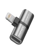 وصلة ايفون شاحن وسماعة 2 في 1 رمادي بروميت Promate Grey 2-In-1 Audio And Charging Adaptor With Connector - SW1hZ2U6NTE0Njk0