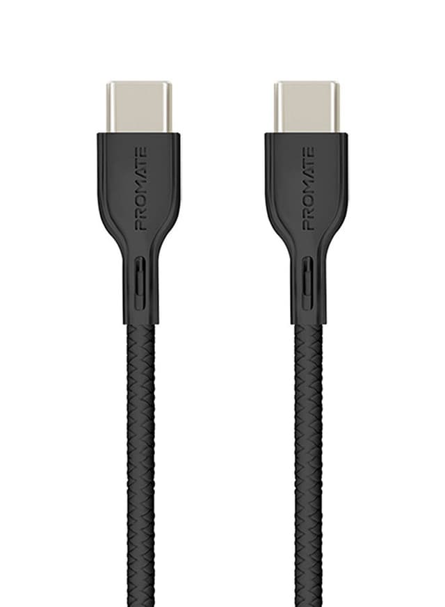 وصلة الشحن السريعة بقدرة 60 وات طول 2 متر أسود | USB-C to USB-C Cable, Ultra-Fast 60W Power Delivery