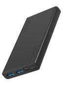 promate 10000 mAh Portable Charger, Fast Charging 2.0A Dual USB Premium Battery Power Bank with Input USB Type-C Port, Over Charging Protection For Smartphones, Tablets, iPod, Bolt-10 Black - SW1hZ2U6NTEyODcy