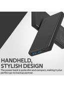 باور بانك متعدد المخارج 10000 mAh أسود Premium Battery Power Bank Over Charging Protection - Promate