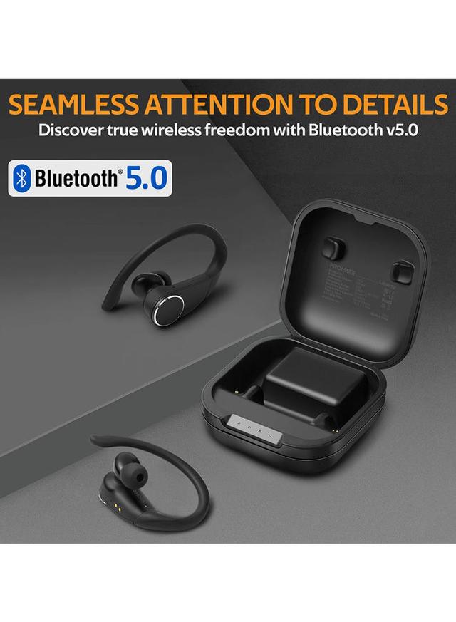 promate TWS True Bluetooth Wireless In-Ear Headphones With Charging Case Black - SW1hZ2U6NTEyMjM4