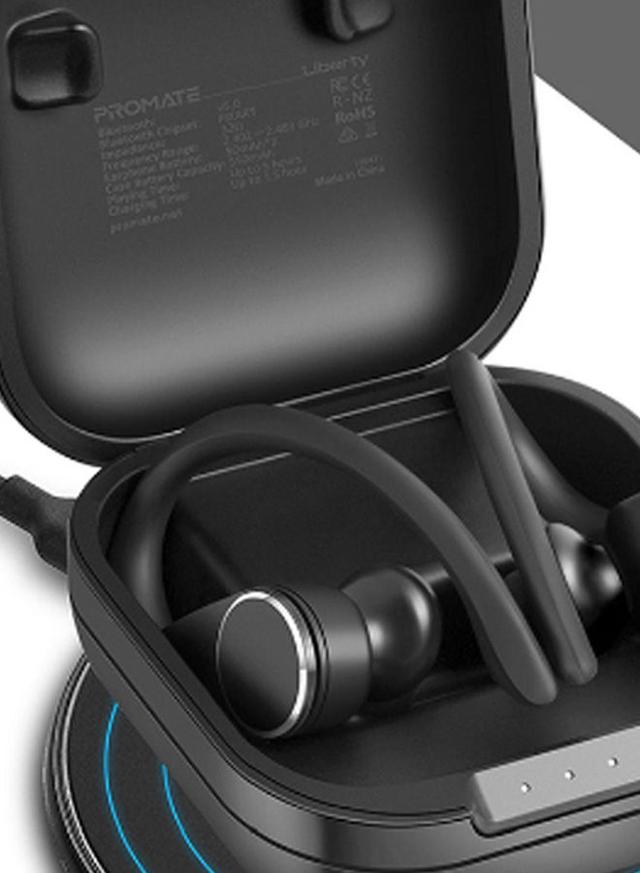 promate TWS True Bluetooth Wireless In-Ear Headphones With Charging Case Black - SW1hZ2U6NTEyMjQy