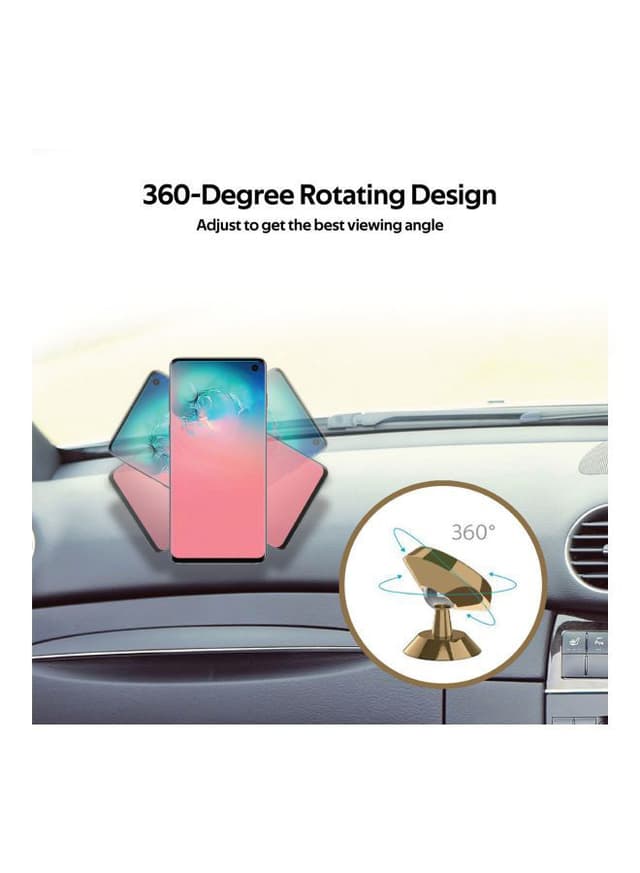 حامل فتحة تهوية السيارة للهواتف الذكية ذهبي و أسود Promate - Magnetic Car Phone Holder, Multi-Angle 360 Degree Gold / Black