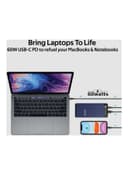 باور بانك للابتوب متعدد المخارج 30000mAh كحلي Power Bank For Laptop - Promate
