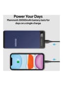 باور بانك للابتوب متعدد المخارج 30000mAh كحلي Power Bank For Laptop - Promate
