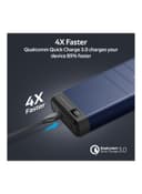 باور بانك للابتوب متعدد المخارج 30000mAh كحلي Power Bank For Laptop - Promate