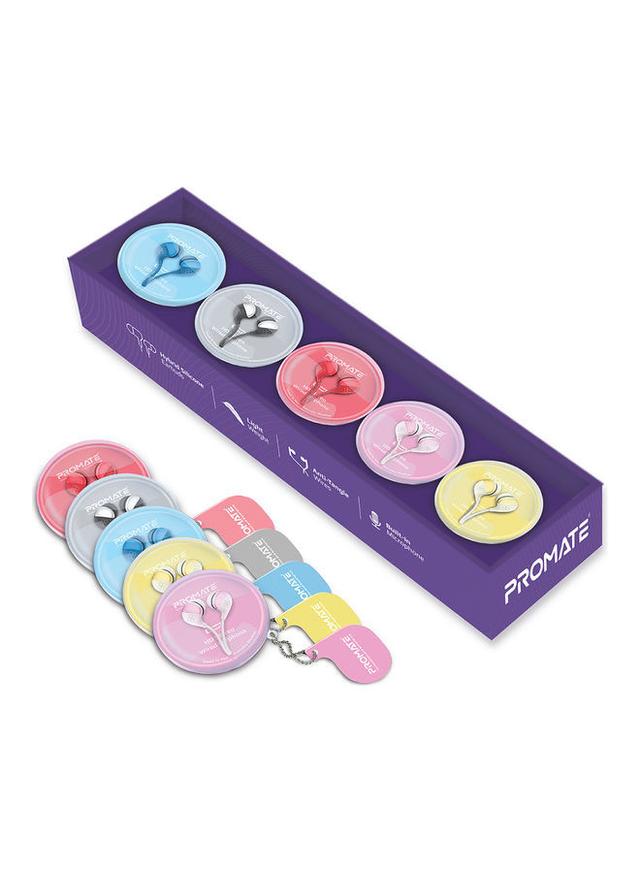 سماعات اذن سلكية بمدخل أواكس 3.5 مم ذهبي و أبيض Promate - In-Ear Earbuds Headphones Gold/White