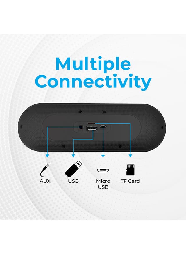 promate Portable Wireless Speaker With Mic Black