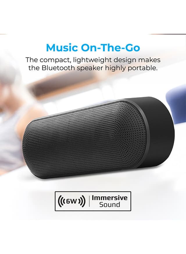 promate Portable Wireless Speaker With Mic Black