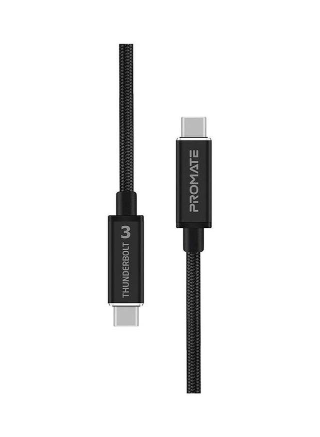 promate Powerful Type-C Thunderbolt 3 Charging Cable With Ultra HD 5K Display Support Black - SW1hZ2U6NTE3MjU3