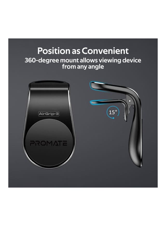 حامل فتحة تهوية السيارة للهواتف الذكية أسود Promate - AC Vent Phone Holder Black