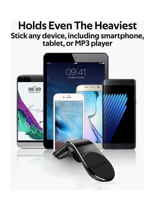 حامل فتحة تهوية السيارة للهواتف الذكية أسود Promate - AC Vent Phone Holder Black