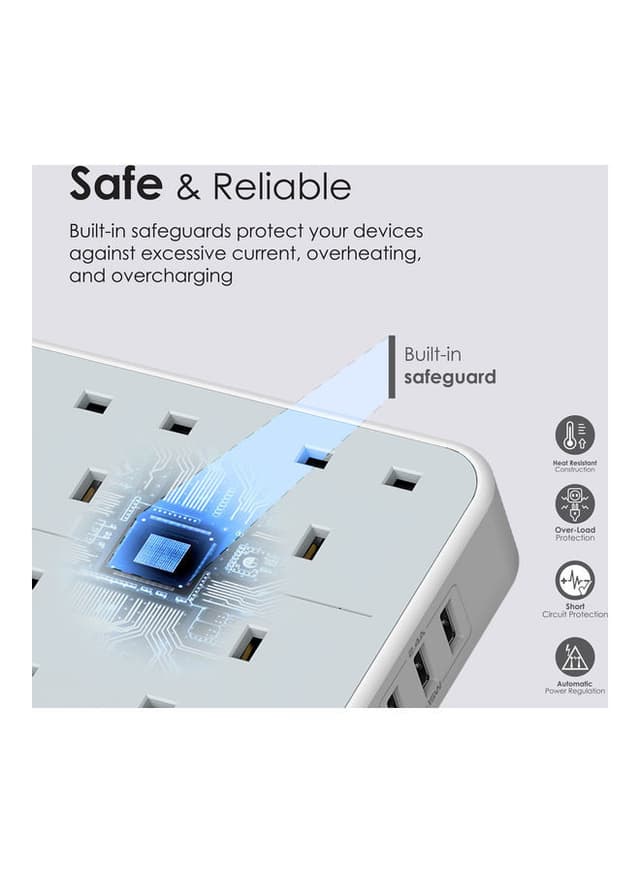 وصلة كهرباء 11في1 3250 واط 11in1 Surge Protector Power Extension - Promate