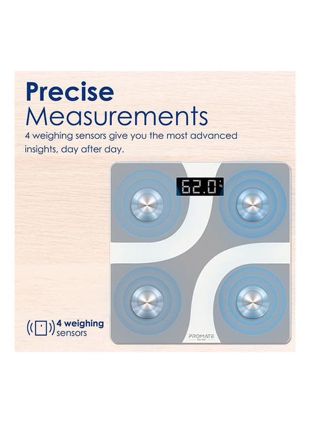 ميزان رقمي شخصي 180 كغ High Precision Smart Digital Bmi Scale - promate - 200798