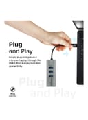 promate Multiport USB-C To 1000Mbps RJ45 Network Adapter And Ultra-Fast 3 USB Ports With 5 Gbps Data Transfer Speed Hub For Apple MacBook Pro/Air/iMac/iPad Pro/Surface/XPS/GigaHub-C Black