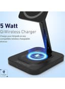 شاحن لاسلكي 15W أسود 2in1 Mag-Safe Fast Wireless Charger - promate